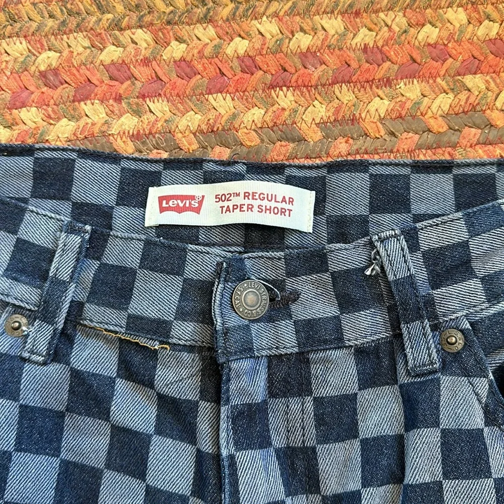 LEVIS 502 CHECKERED BERMUDA SHORT denim